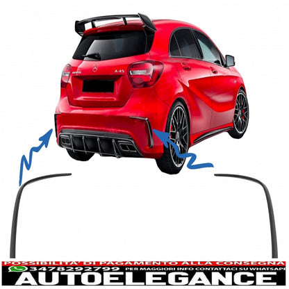 Alette splitter paraurti posteriore adatte per mercedes classe a w176 (2012-2018) a45 aero edition look AUTOELEGANCERICAMBI