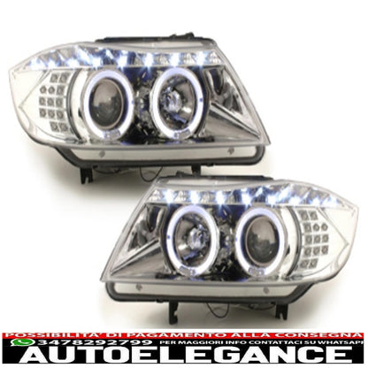 dayline headlights suitable for bmw e90 05+_2 halo rims_drl led_optics_chr