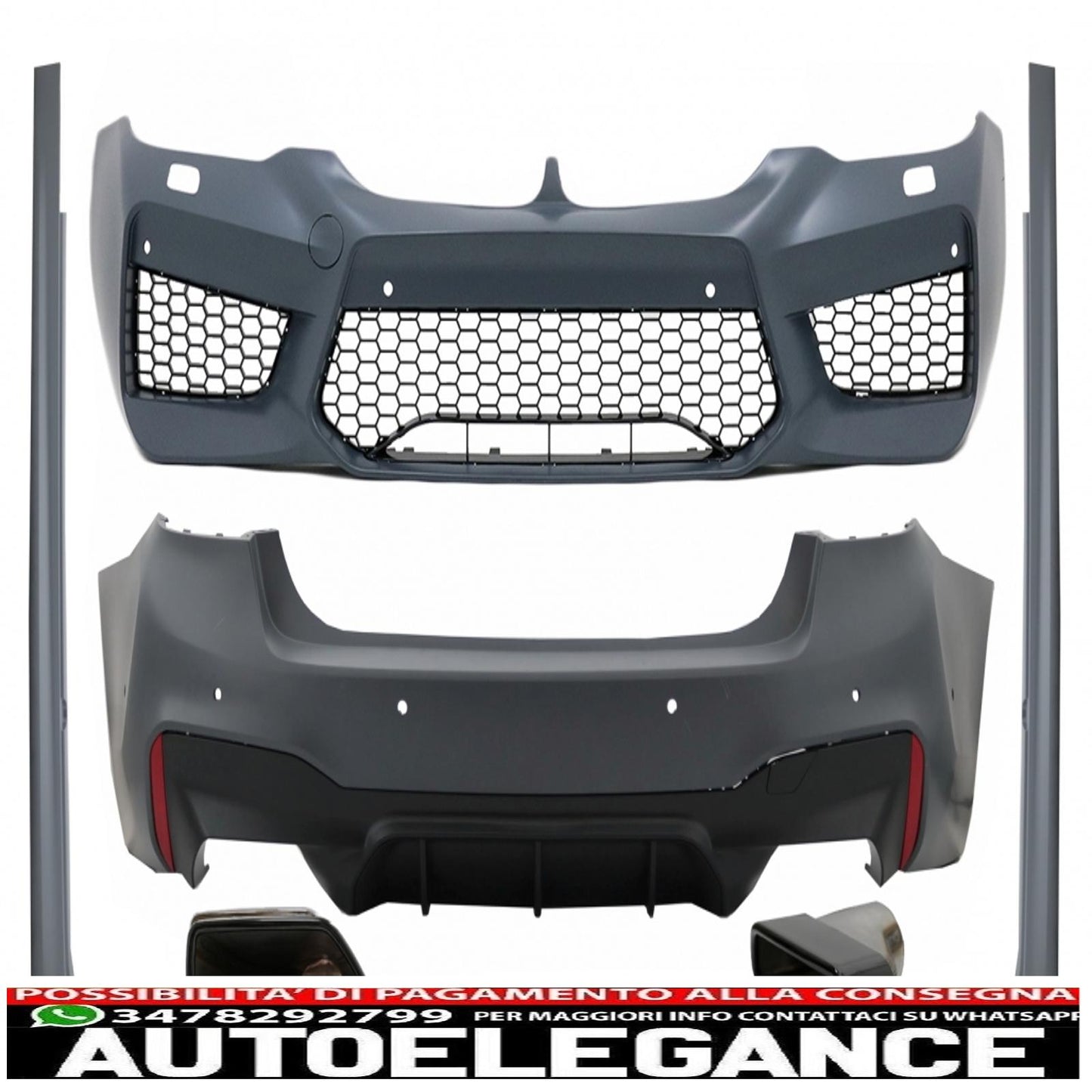 body kit with black exhaust tips suitable for bmw 5 series g30 (2017-2019) m5 design 