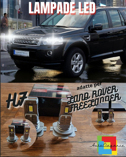 KIT LED H7 LAND ROVER FREELANDER 6000K BIANCO 6000 LUMEN CANBUS ANABBAGLIANTI