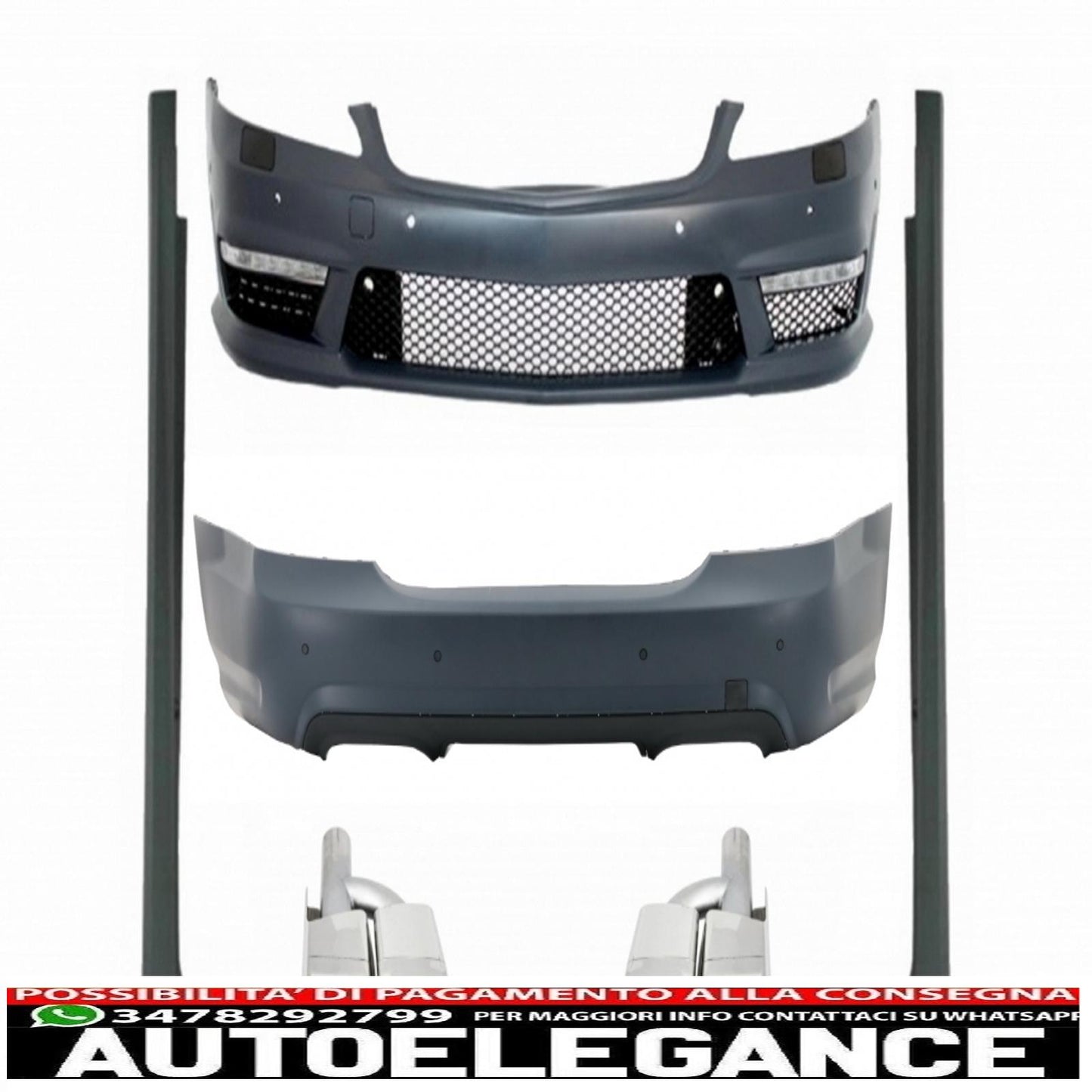 complete body kit suitable for mercedes s class w221 (2005-2013) swb with exhaust tips s63 s65 design