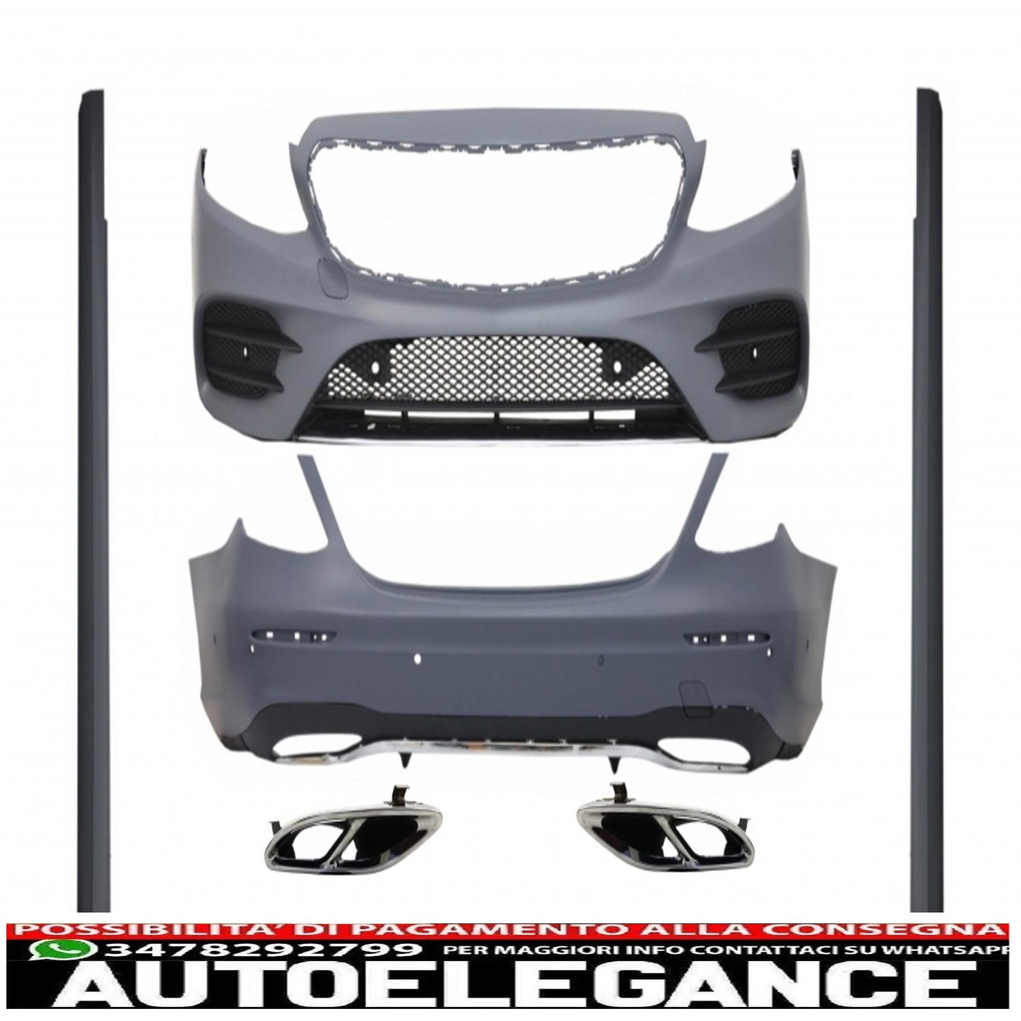 complete body kit suitable for mercedes e-class w213 (2016-2019) with e43 e53 exhaust tips design sport line design