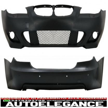 front bumper and rear bumper with pdc 18mm suitable for bmw 5 series e60 lci (2007-2010) m-technik design 