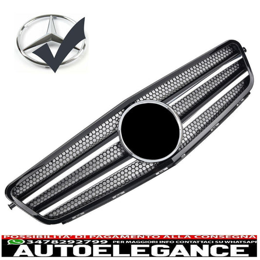 Griglia del radiatore sportiva per Mercedes W204 S204 nera + cromata