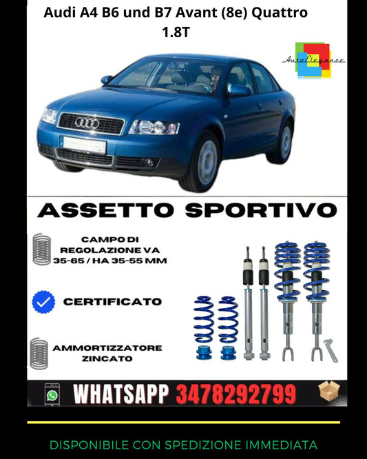 🔥Sport suspension for Audi A4 B6 and B7 Avant (8e) Quattro 1.8T🔥