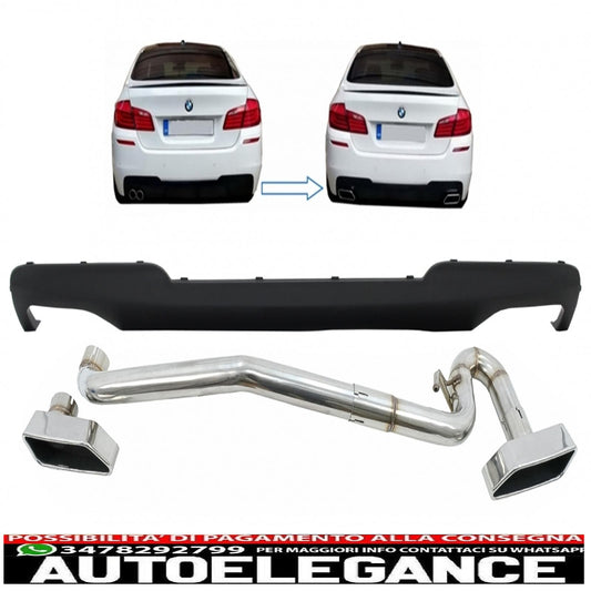 diffusore d'aria a doppia uscita per bmw serie 5 f10 (2011-2017) con sistema di scarico m-technik 550i design