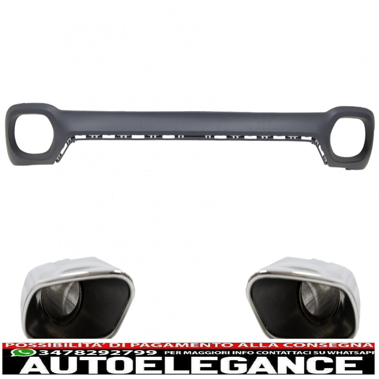 Diffusore mantovana paraurti posteriore e terminali di scarico quadrati adatti per bmw x6 f16 v8 design stile m-tech