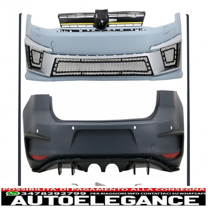 complete body kit suitable for vw golf 7 vii 5g1 (2012-2017) design r400 with full exhaust system 