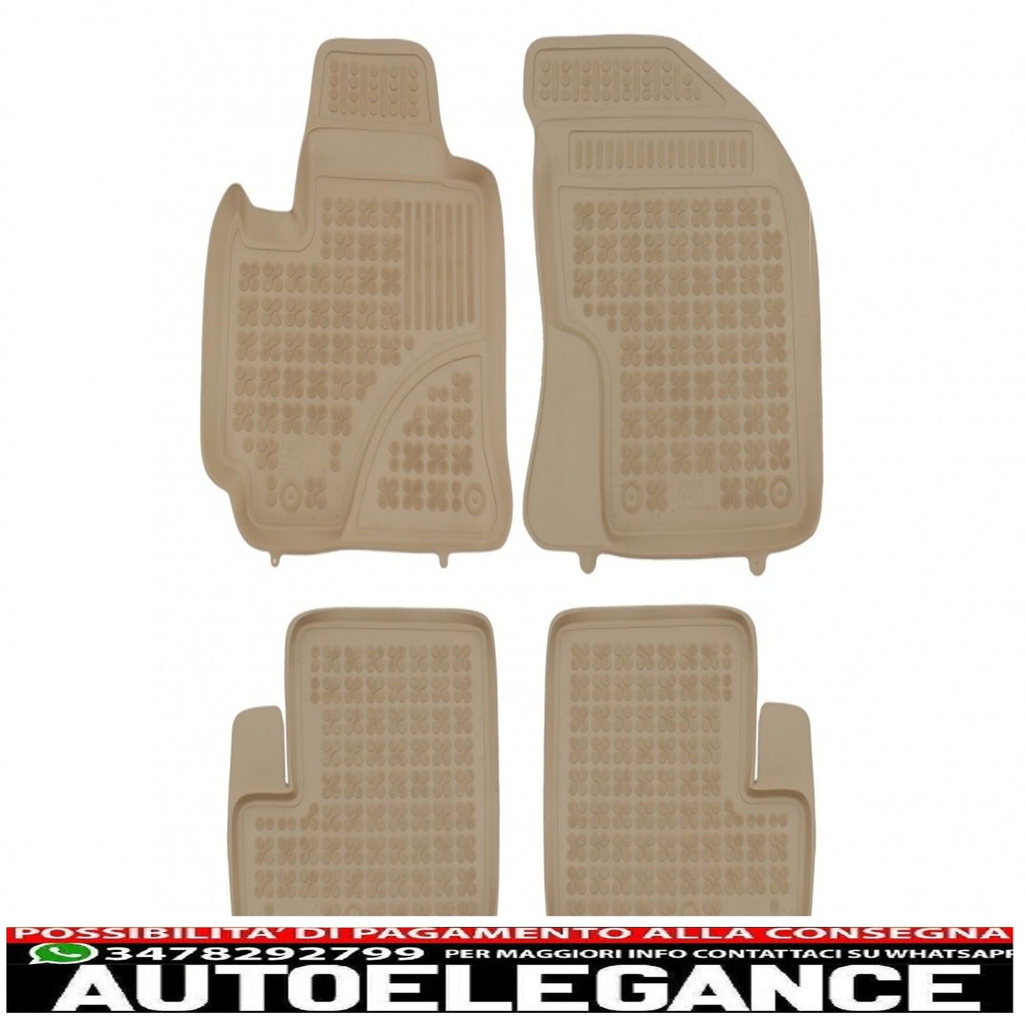 Beige rubber mats suitable for Toyota Rav4 II Facelift (2003-2005) 5 doors