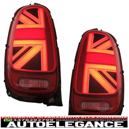 Rear lights suitable for mini one f55 f56 f57 3d 5d cabriolet (2014-2018) jcw design red