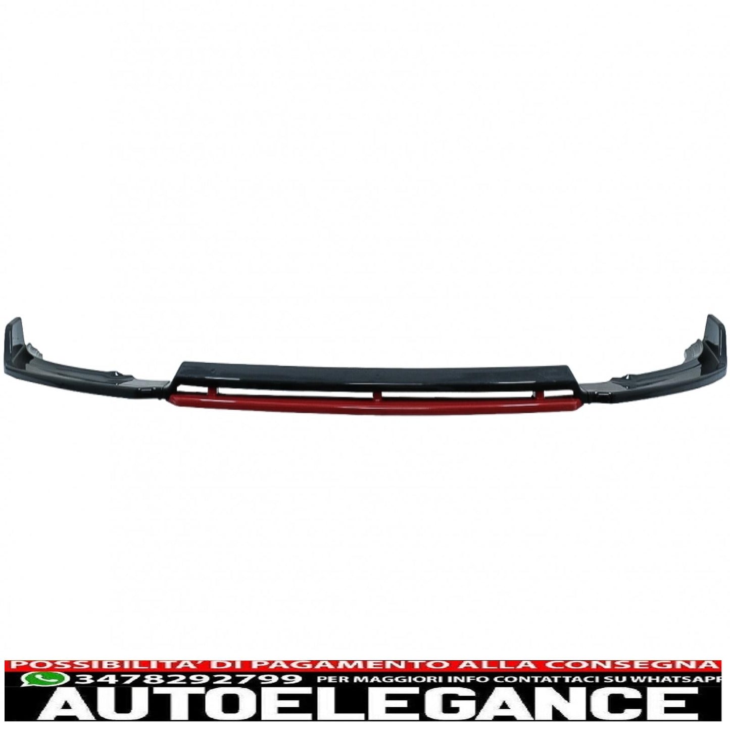 Front Bumper Lip Extension Spoiler Fit For VW Polo Aw Mk6 (2018-up) Gloss Black &amp; Red