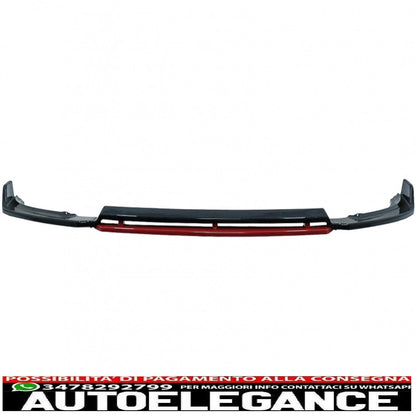 Front Bumper Lip Extension Spoiler Fit For VW Polo Aw Mk6 (2018-up) Gloss Black &amp; Red