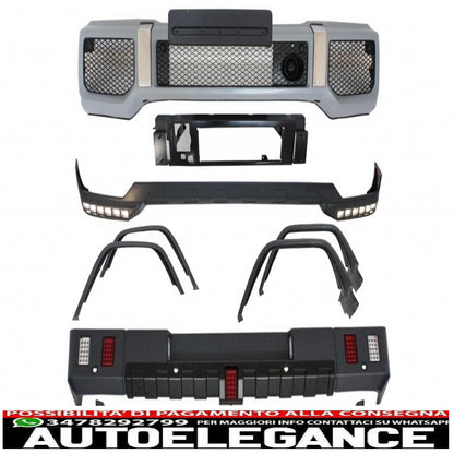 body kit suitable for mercedes g-class w463 (1989-2017) g63 g65 design with fenders wheel arches and spoiler led drl