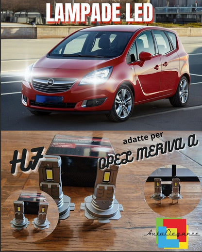 OPEL MERIVA H7 LED KIT 6000K WHITE 6000 LUMEN CANBUS LOW BEAM 