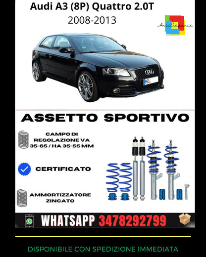 🔥Assetto sportivo ADATTO PER Audi A3 (8P) Quattro 2.0T  2008-2013🔥