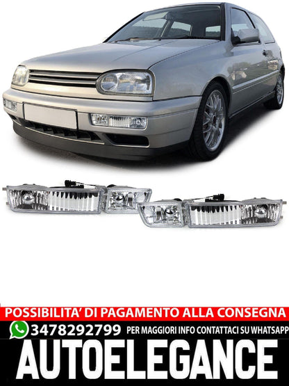 Set fendinebbia in vetro trasparente con frecce compatibile per VW Golf 3 91-98