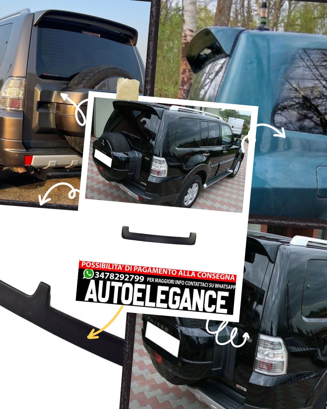 SPOILER POSTERIORE PARAFANGO per MITSUBISHI PAJERO 2006-2015