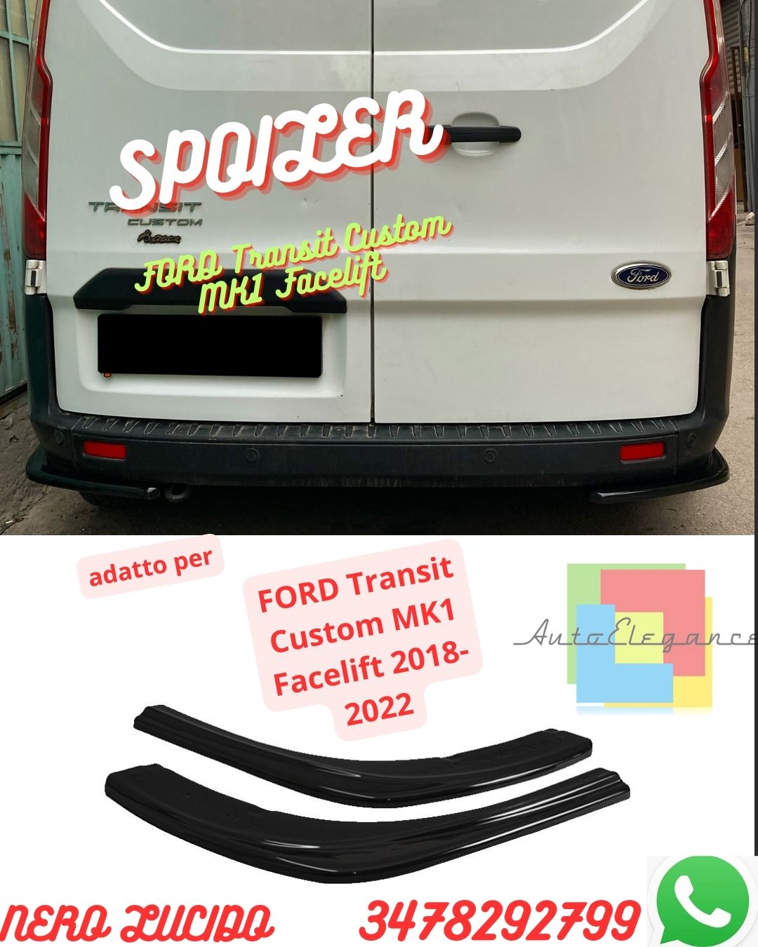 ✨✨Rear Side Splitters FORD Transit Custom MK1 Facelift 2018-2022✨✨ 