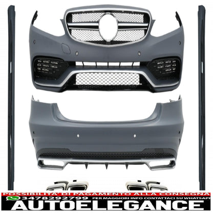 complete body kit with exhaust tips suitable for mercedes e-class w212 facelift (2013-2016) design e63