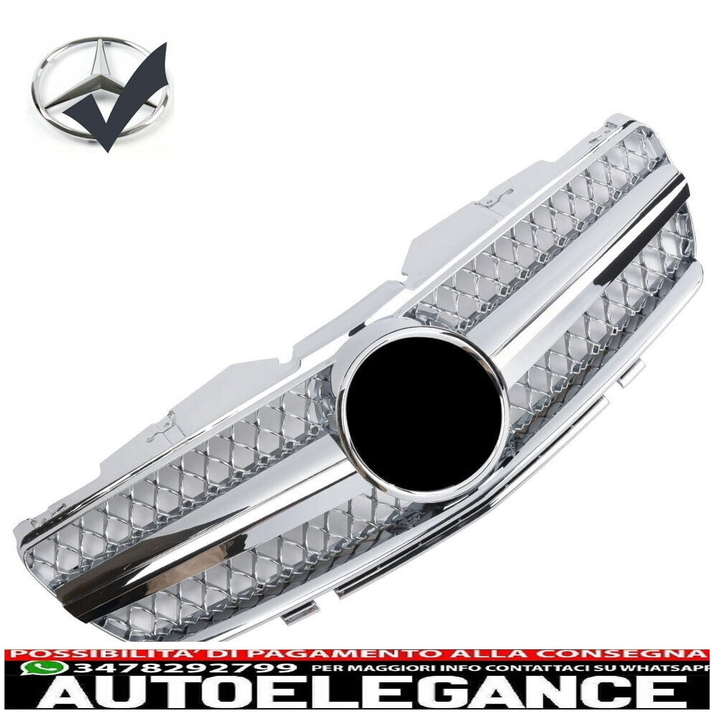 Griglia del radiatore sportiva per Mercedes R230 SL 2001-2006 cromata