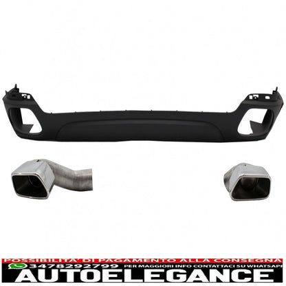 Diffusore mantovana per paraurti posteriore e terminali di scarico quadrati adatti per BMW X5 F15 (2013-2018) m-tech V8 design nero opaco per paraurti posteriore standard