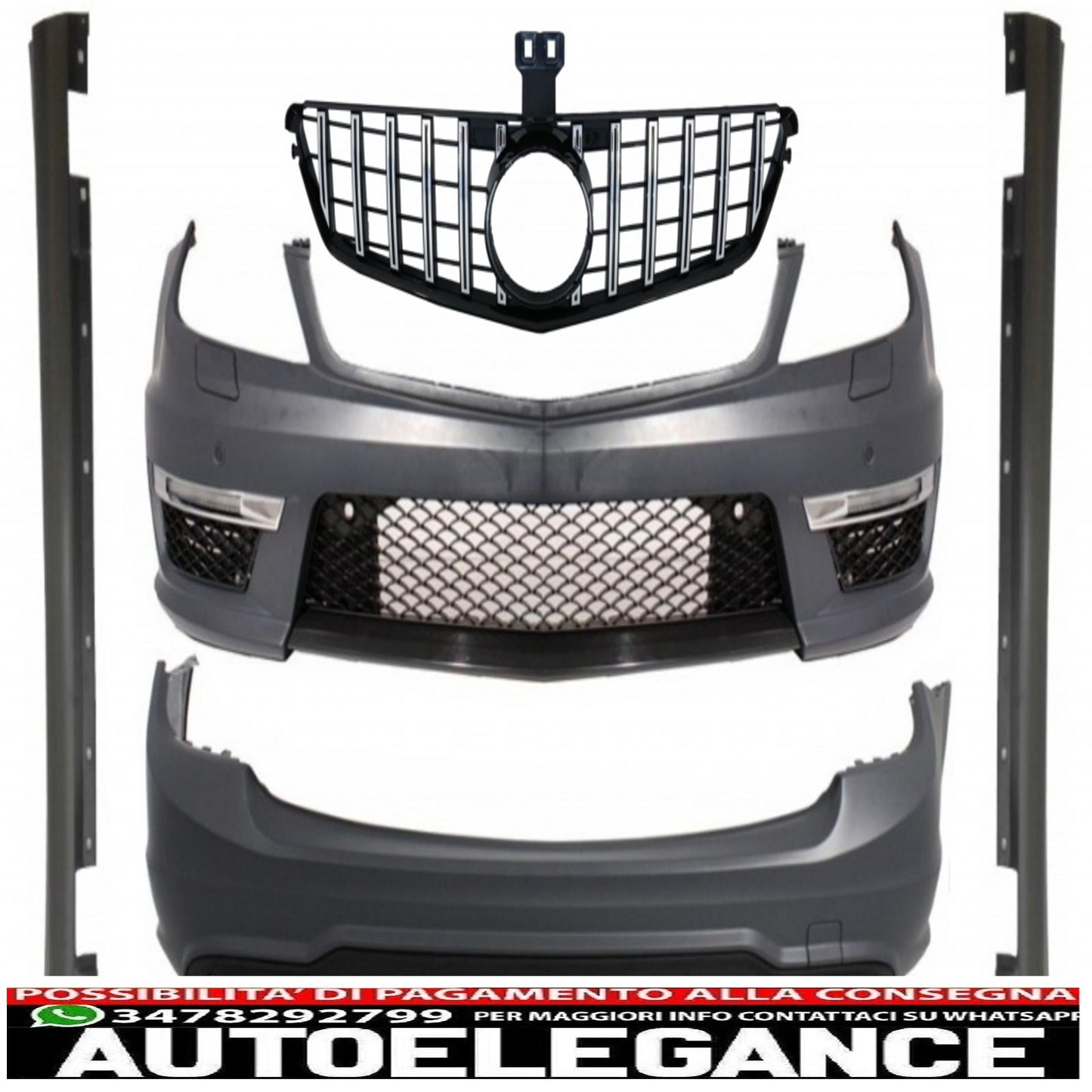body kit suitable for mercedes c-class w204 restyling c63 t-modell s204 station wagon station wagon with front grille gt-r design panamericana chrome 