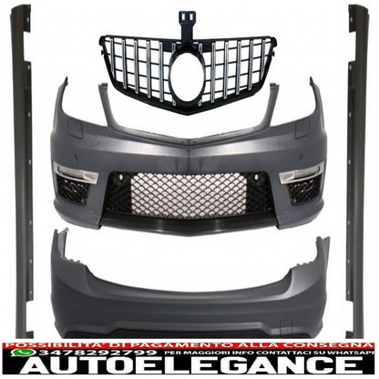 body kit suitable for mercedes c-class w204 restyling c63 t-modell s204 station wagon station wagon with front grille gt-r design panamericana chrome 