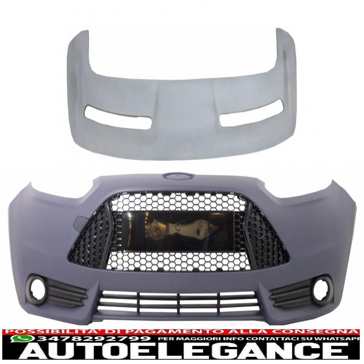 front bumper suitable for Ford Focus MK III 3 (2011-2014) st design with additional roof spoiler 