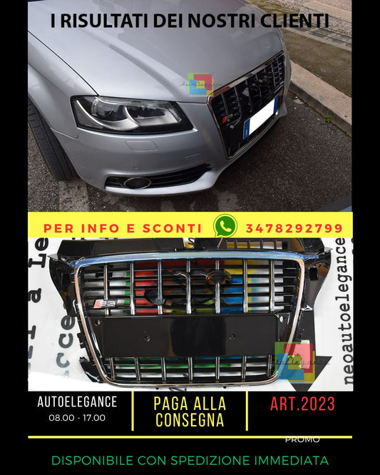 ⭐GRIGLIA ADATTO PER AUDI A3 8P 2008-2012 LOOK S3 NERO LUCIDO ⭐