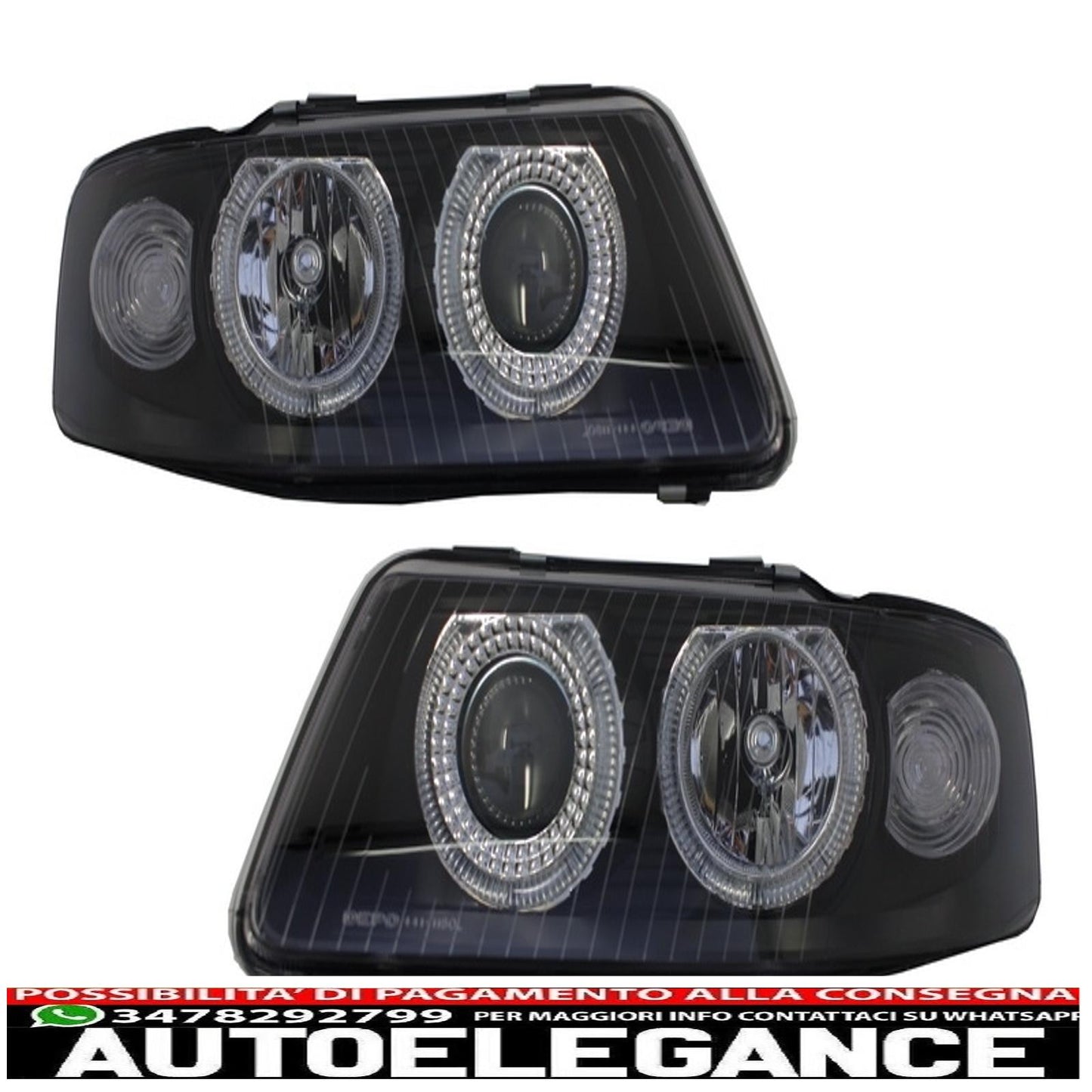 angel eye headlights suitable for audi a3 8l (09.2000-05.2003) black