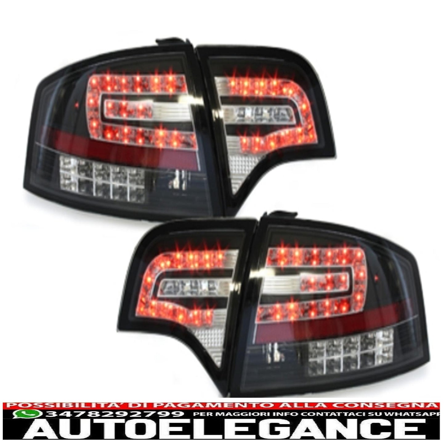 led rear lights suitable for audi a4 b7 sedan (11.2004-03.2008) black
