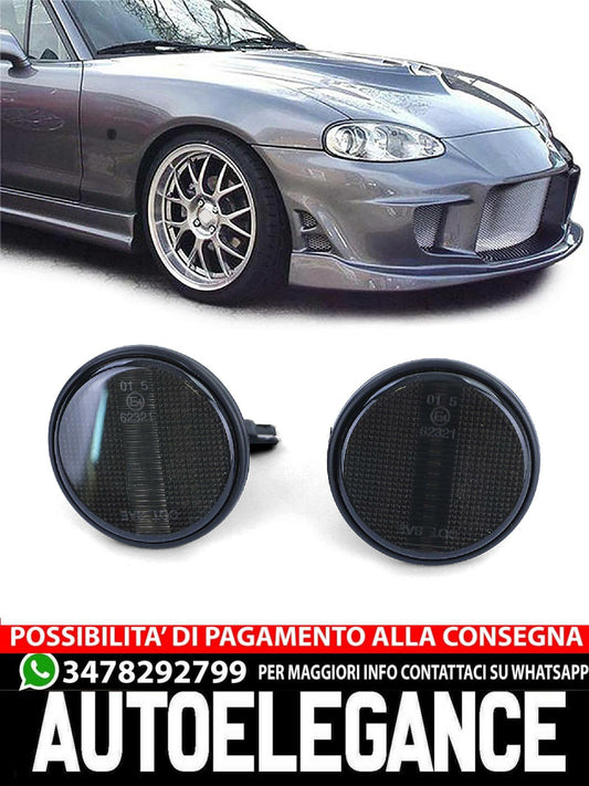 Coppia indicatori di direzione laterali a LED fumè neri aftermarket compatibile con Mazda MX5 NA NB NBFL 90-05