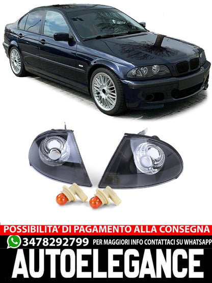 Indicatore di direzione in vetro trasparente fumè nero aftermarket compatibile con BMW Serie 3 E46  98-01