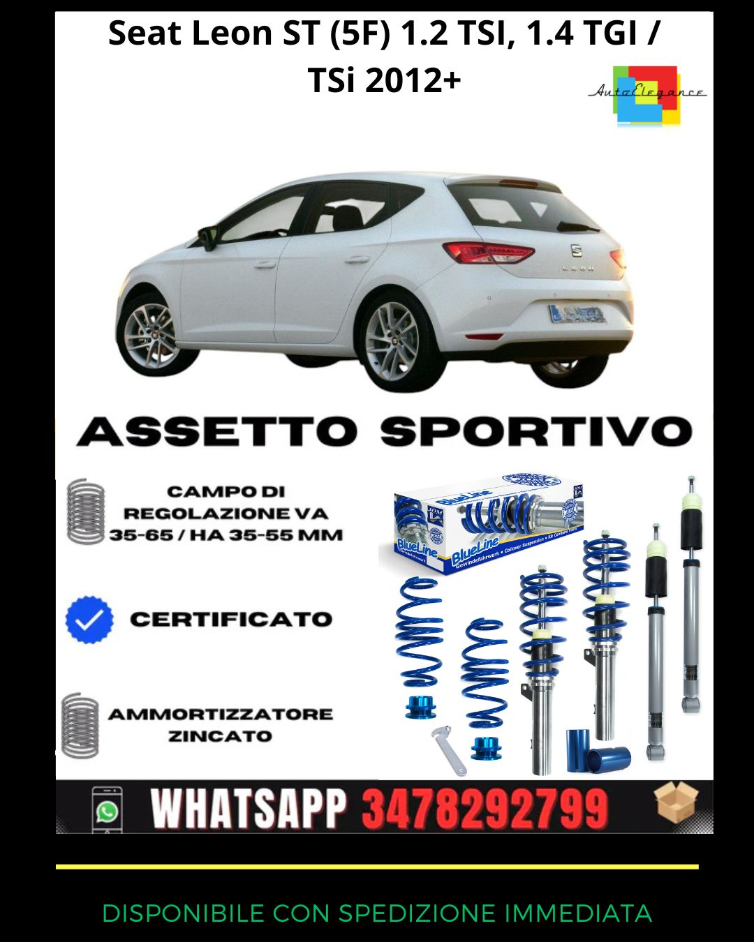 🔥Assetto sportivo adatto per Seat Leon ST (5F) 1.2 TSI, 1.4 TGI / TSi 2012+🔥