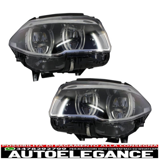 fari anteriori full led adatti per bmw serie 5 f10 f11 (2011-2013) angel eye