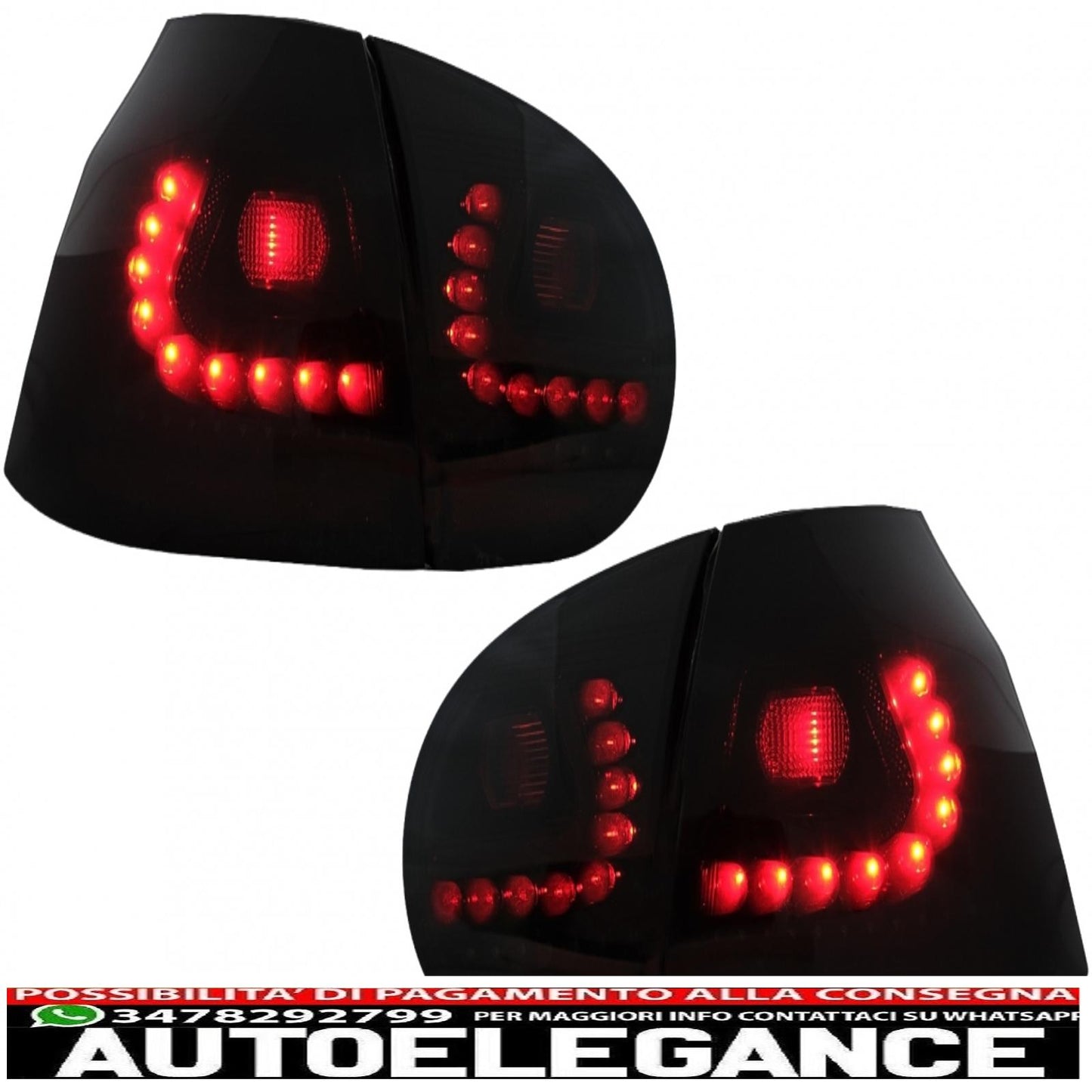 led rear lights for vw golf v 2003-2009 fog lights black/smoke