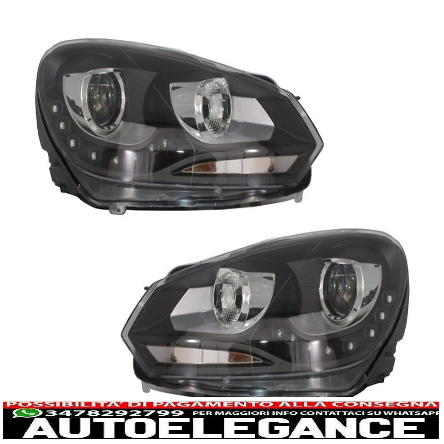 headlights suitable for VW Golf 6 VI (10.2008-2012) LED DRL daylight GTI look 