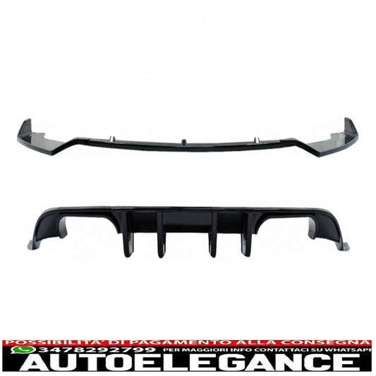 diffusore d'aria per paraurti posteriore con spoiler di estensione del labbro del paraurti anteriore adatto per vw golf 7.5 (2017-2019) r look pianoforte nero