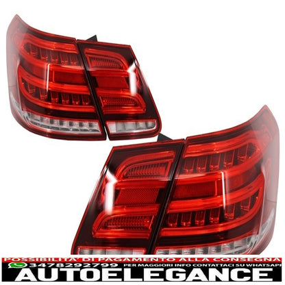 led light bar rear lights suitable for mercedes e class w212 (2009-2013) conversion restyling design transparent red