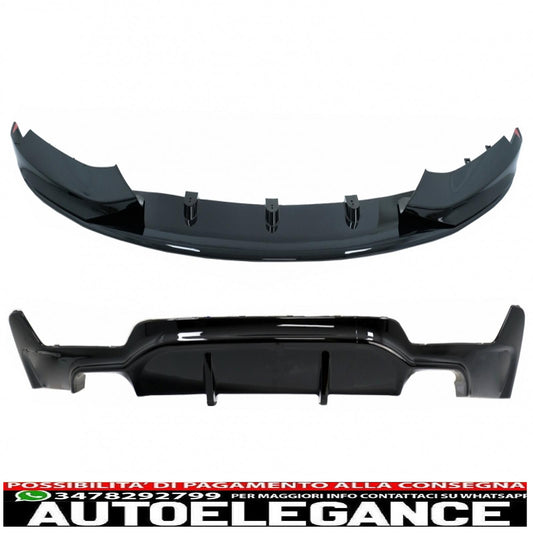 Labbro spoiler paraurti anteriore adatto per bmw serie 4 f32 f33 f36 coupe cabrio grand coupe (2013-03.2019) con diffusore paraurti posteriore doppia doppia uscita m-performance