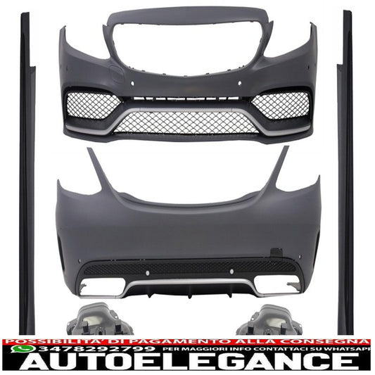 kit carrozzeria completo adatto per mercedes classe c w205 berlina (2014-2018) c63 a-design