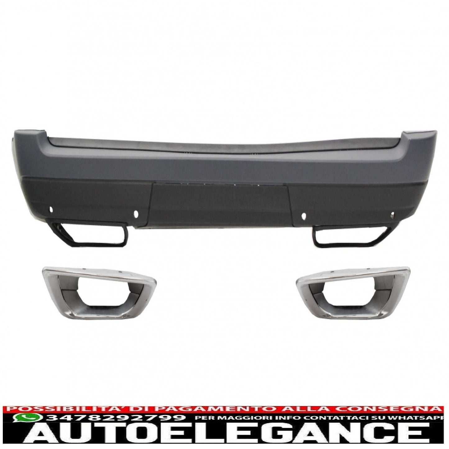 rear bumper with exhaust tips suitable for range rover vogue iv l405 (2013-2017) facelift update 2018+ svo design 