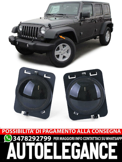 Coppia indicatori laterali a LED nero fumo adatti aftermarket compatibile con Jeep Wrangler JK 07-17