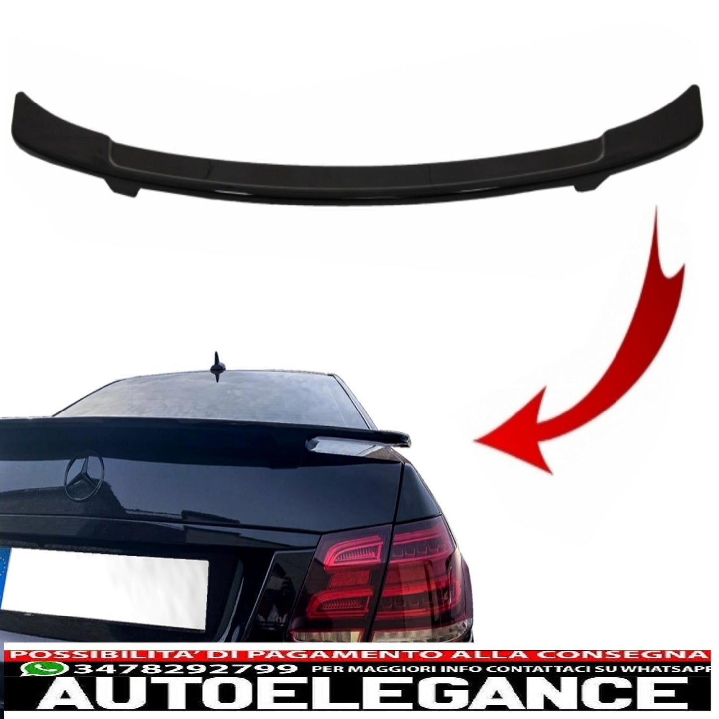 trunk spoiler suitable for mercedes e class w212 (2009-2016) gts design piano black