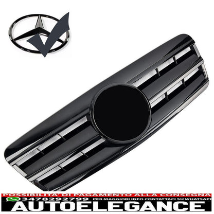 griglia sport griglia radiatore adatto per mercedes c208 a208 clk lucido nero-mostra il titolo originaletesto originalegrill sport kühlergrill passt für mercedes c208 a208 clk glanz schwarz