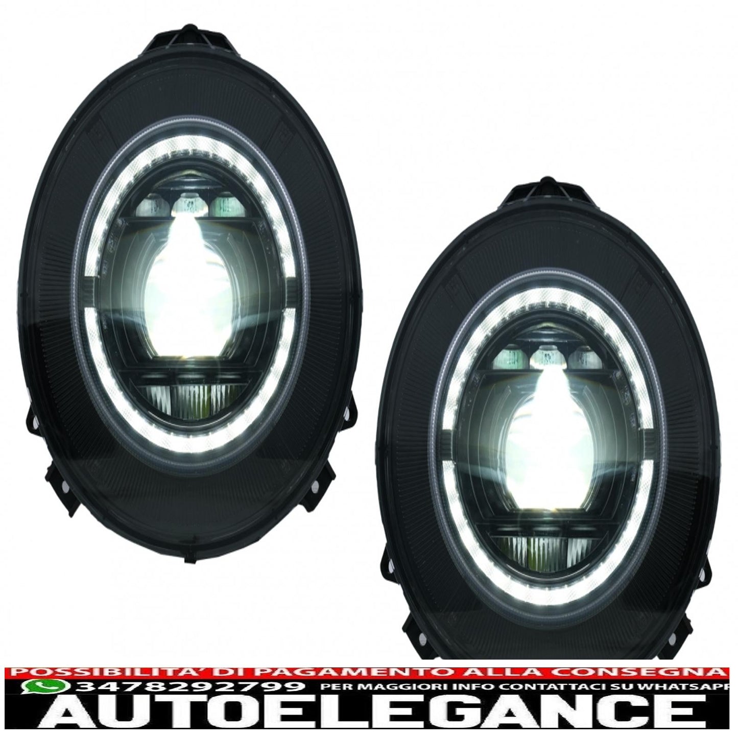 fari anteriori full led adatti per mercedes classe g w463 (2007-2017) design nero facelift 2018