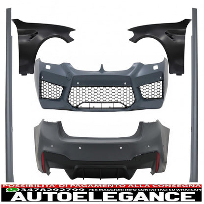 complete body kit with black front fenders suitable for bmw 5 series g30 (2017-2019) m5 design 