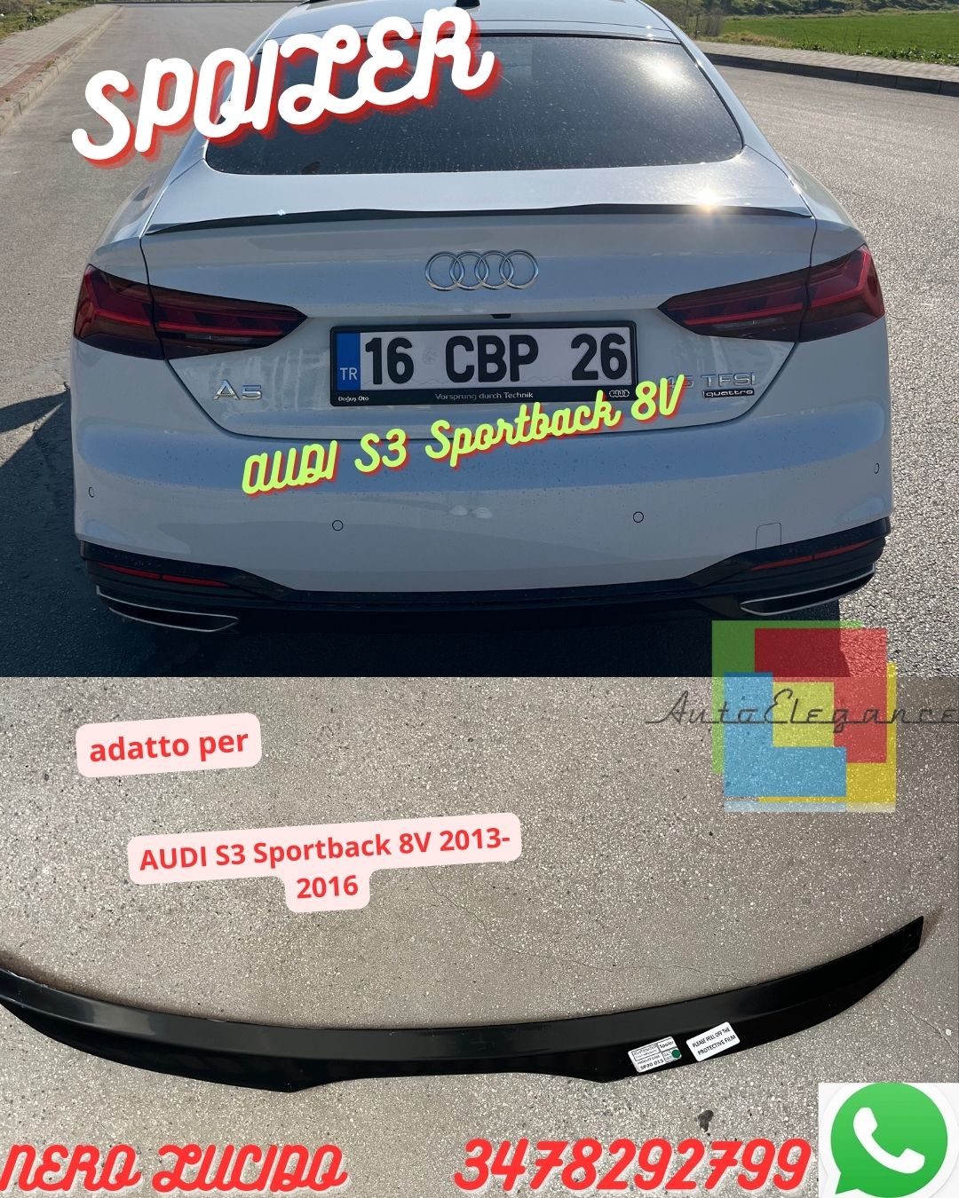 ✨✨Spoiler Sul Tetto AUDI A5 S-Line / S-Line Facelift F5 Sportback 2016+✨✨