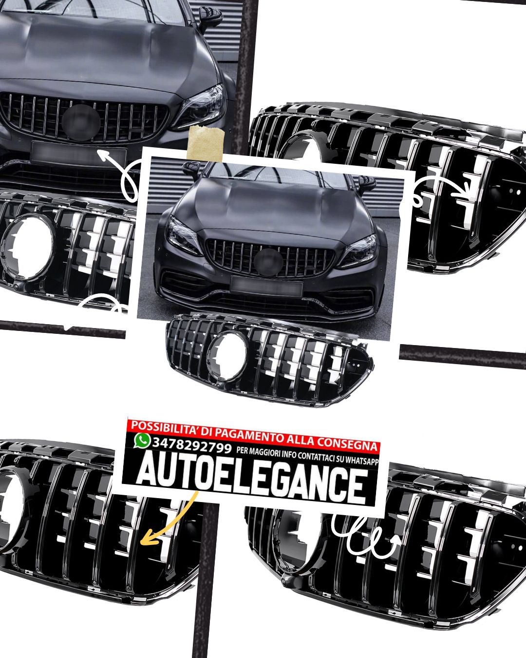 GT Panamericana Grille suitable for Mercedes W213 S213 E63 ONLY black 