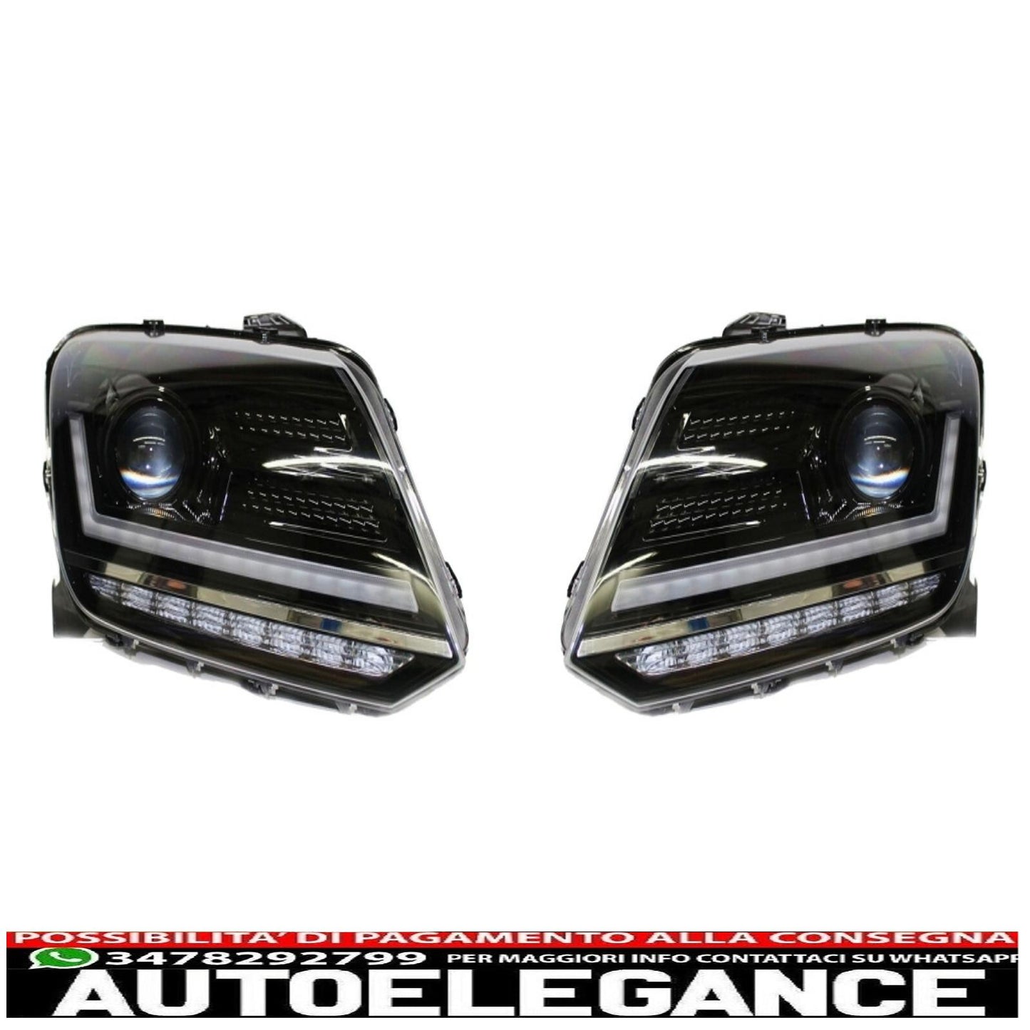 osram ledriving full led headlights suitable for vw amarok (2010-up) black dynamic sequential direction indicators 